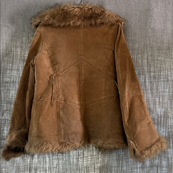 XOXO Women's Brown Faux Shearling Hooded Coat - Picture 7 of 8